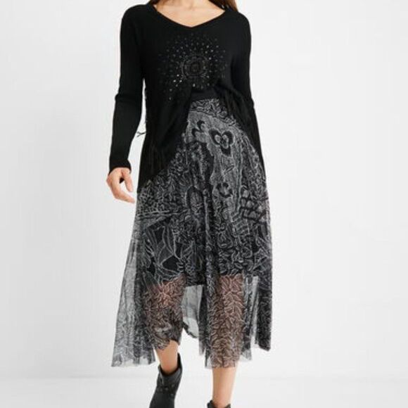 DESIGUAL Women's Fabiola Pleated Midi Skirt - Picture 3 of 14